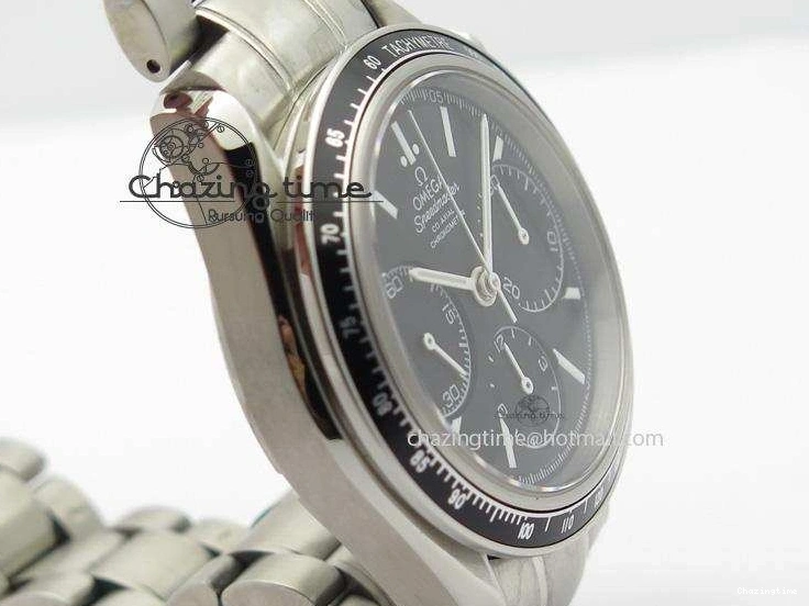 0228 Cozy Speedmaster Racing 40mm SS Black Dial On SS Bracelet A7750 ( Free Rubber Strap ) 8252